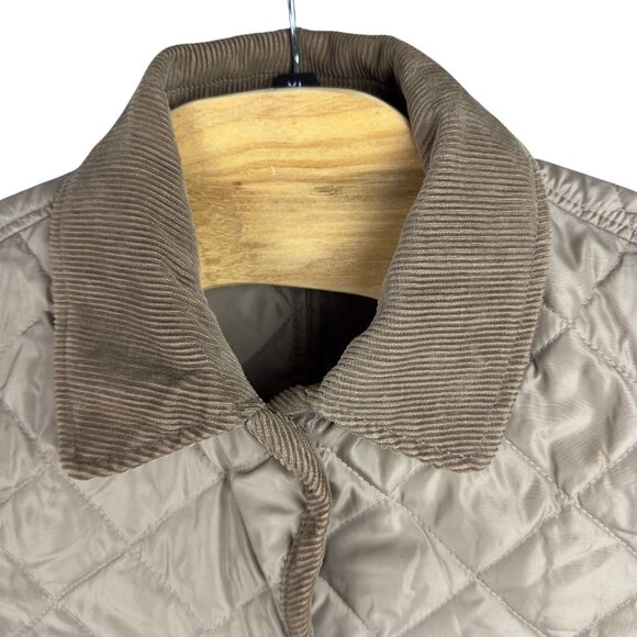 Vintage Gap Jacket Women XS Beige Quilted Corduroy Collar Snap Buttons - Picture 3 of 10
